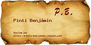 Pinti Benjámin névjegykártya